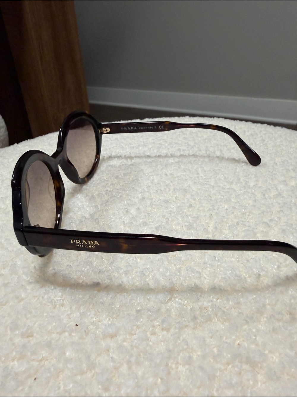 Prada Brown Tortoiseshell Round Sunglasses